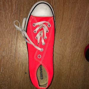 Neon orange/red all star converses